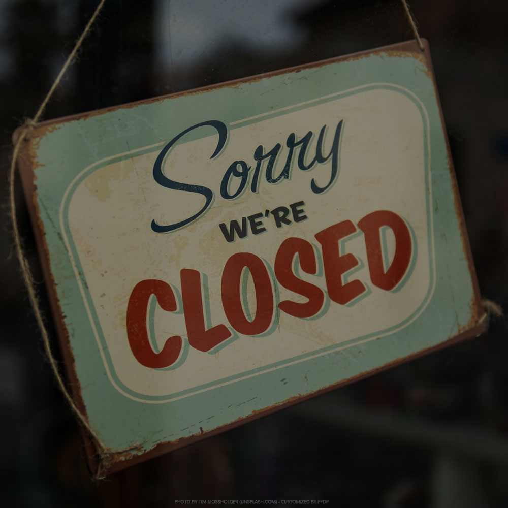 Wir haben heute geschlossen